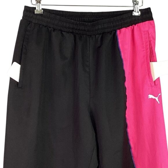Puma Track Pants Mens L Black Pink Amg Mercedes Benz Petronas Woven Athletic - Picture 3 of 11